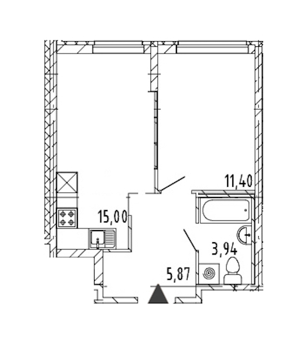 1-комнатная квартира 36.21 м², 4/23 эт., ЖК «Новые горизонты 2»